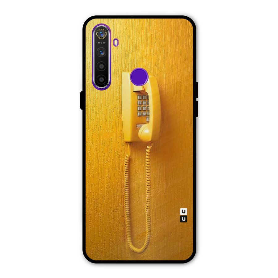 Aesthetic Yellow Telephone Glass Back Case for Realme 5s