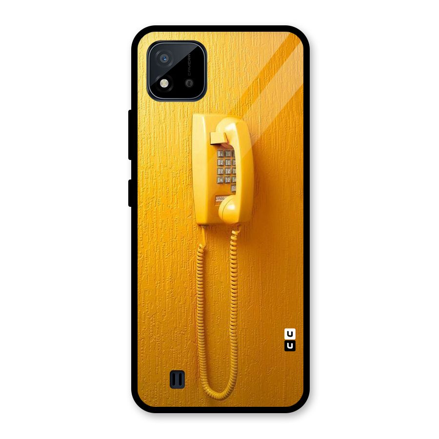 Aesthetic Yellow Telephone Glass Back Case for Realme C11 2021