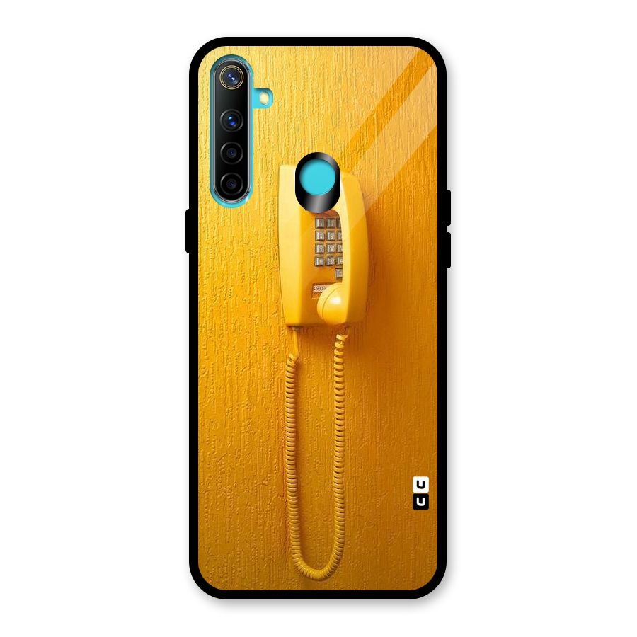 Aesthetic Yellow Telephone Glass Back Case for Realme Narzo 10