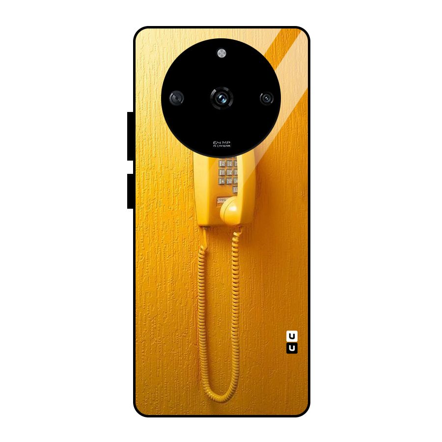 Aesthetic Yellow Telephone Glass Back Case for Realme Narzo 60 5G