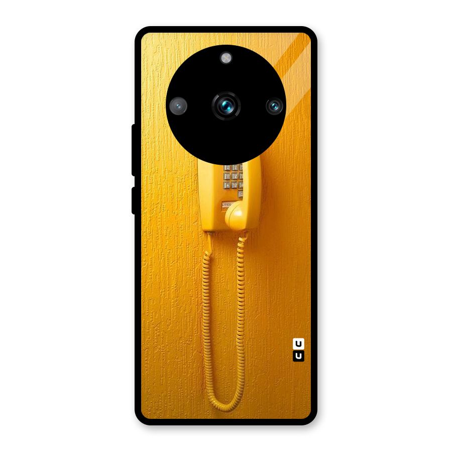 Aesthetic Yellow Telephone Glass Back Case for Realme Narzo 60 Pro