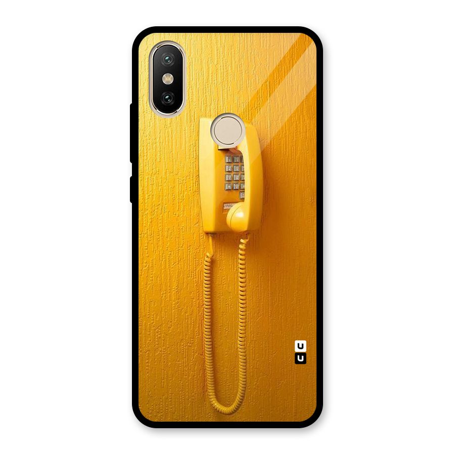 Aesthetic Yellow Telephone Glass Back Case for Redmi A2