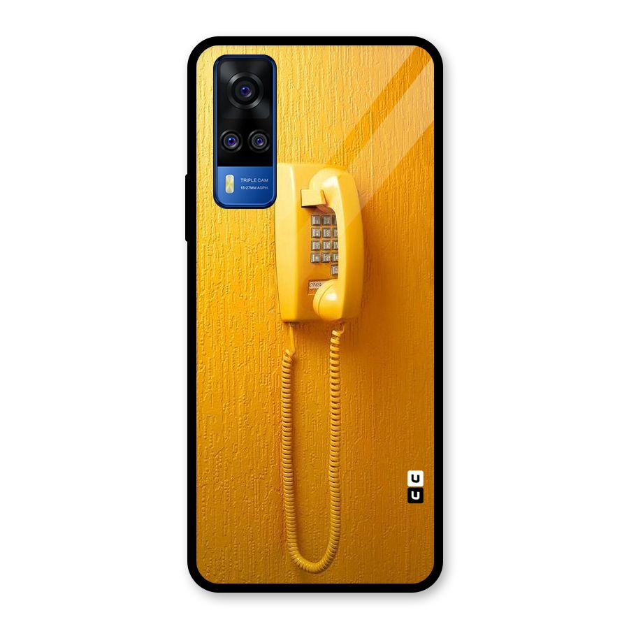 Aesthetic Yellow Telephone Glass Back Case for Vivo Y31