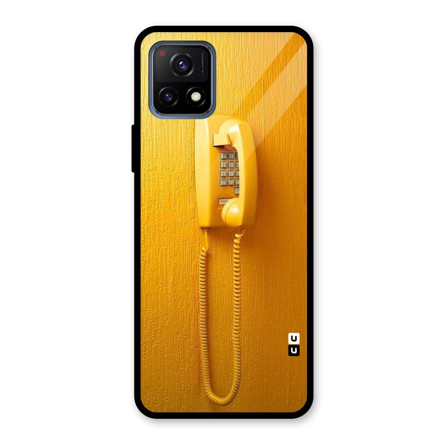 Aesthetic Yellow Telephone Glass Back Case for Vivo Y72 5G