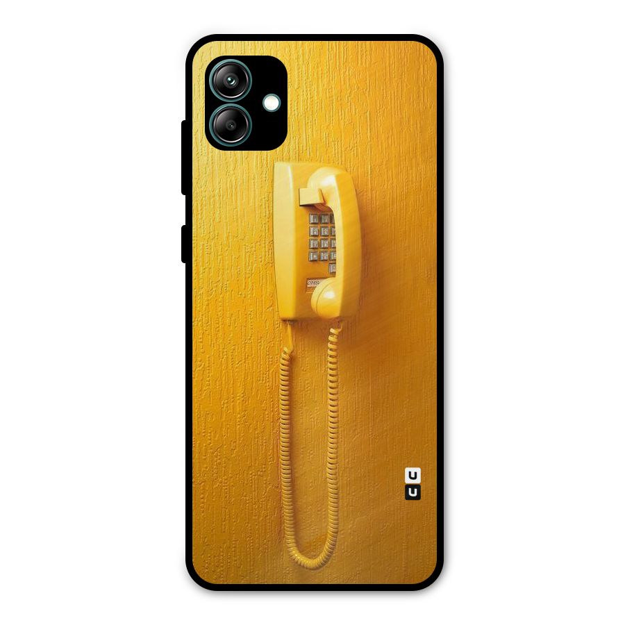 Aesthetic Yellow Telephone Metal Back Case for Galaxy A04