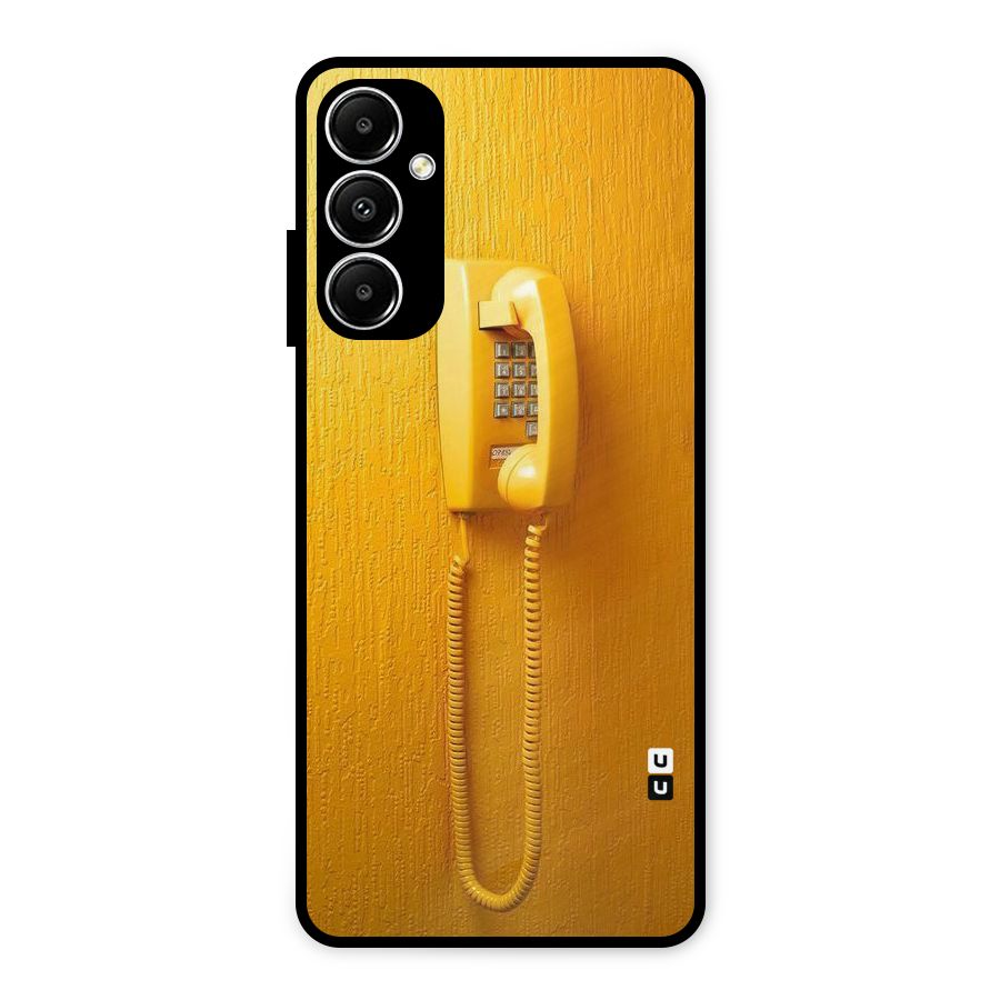Aesthetic Yellow Telephone Metal Back Case for Galaxy A05s