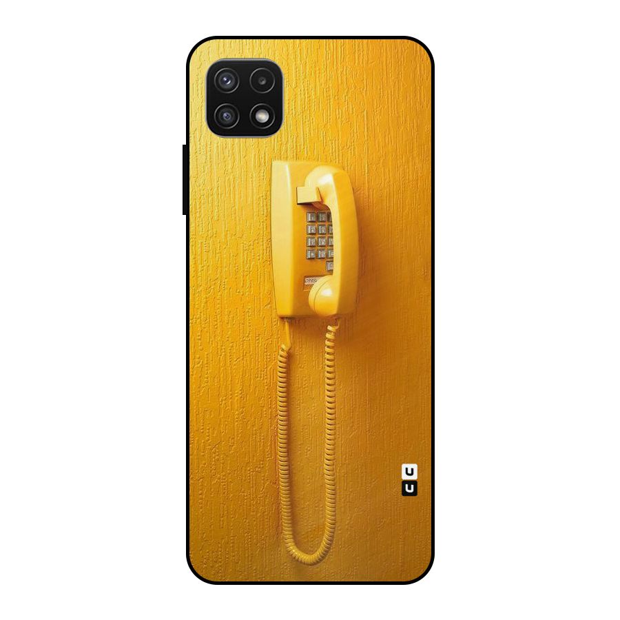 Aesthetic Yellow Telephone Metal Back Case for Galaxy A22 5G