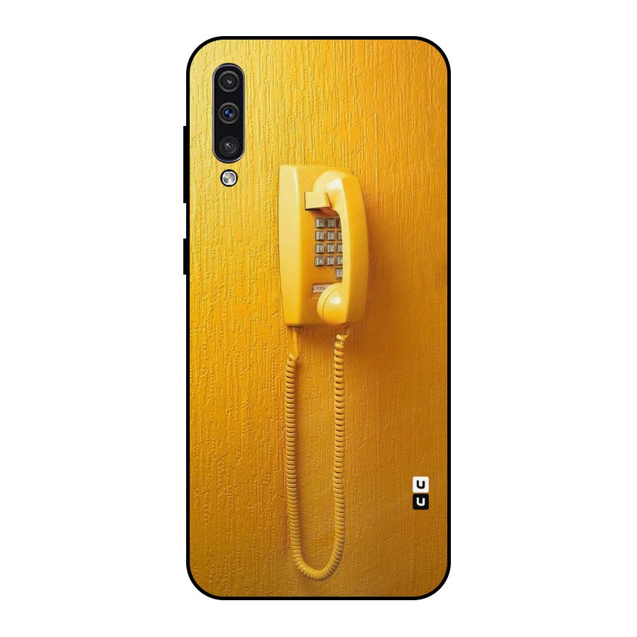 Aesthetic Yellow Telephone Metal Back Case for Galaxy A30s