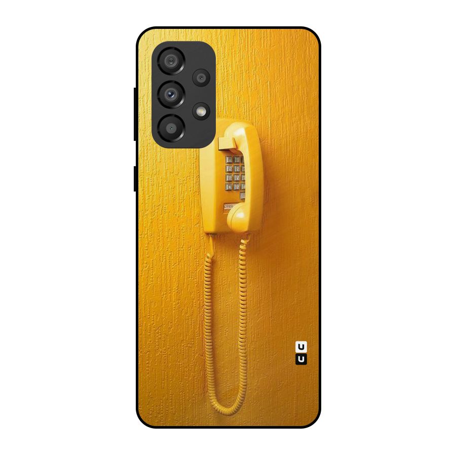 Aesthetic Yellow Telephone Metal Back Case for Galaxy A33 5G