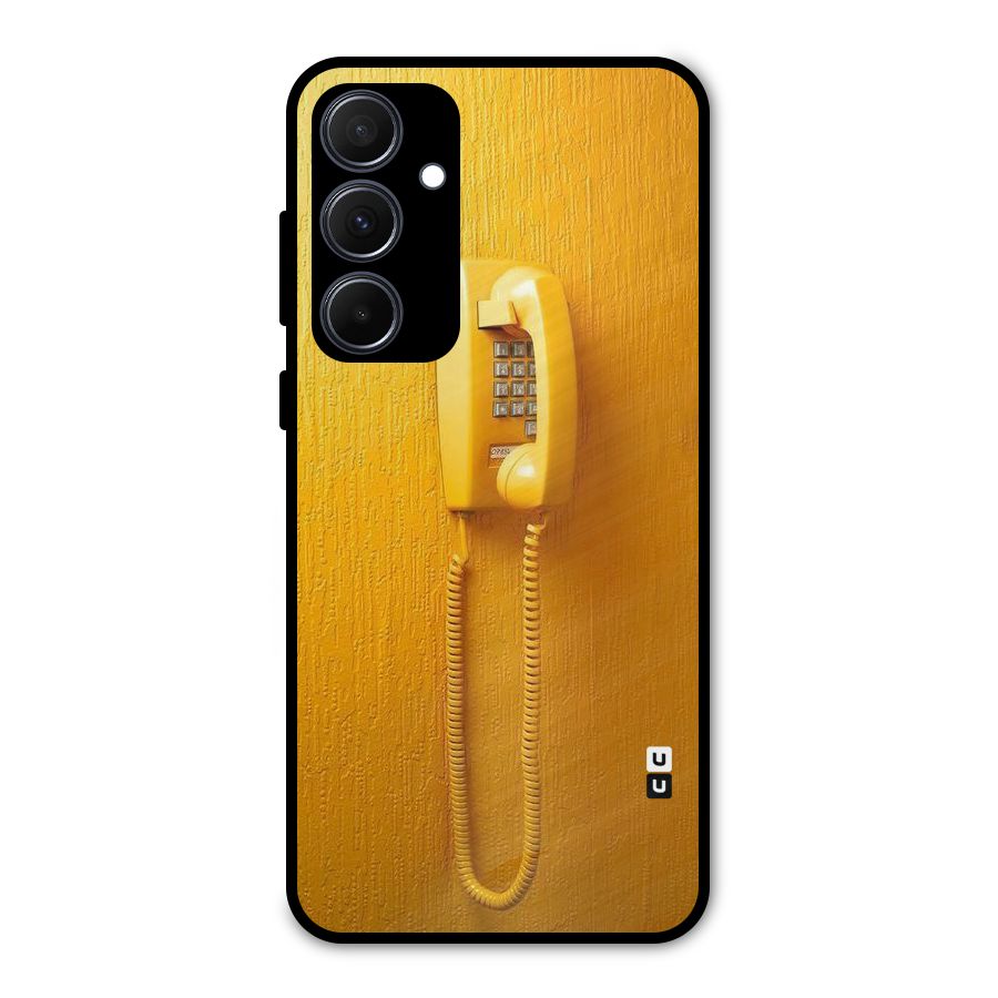 Aesthetic Yellow Telephone Metal Back Case for Galaxy A35
