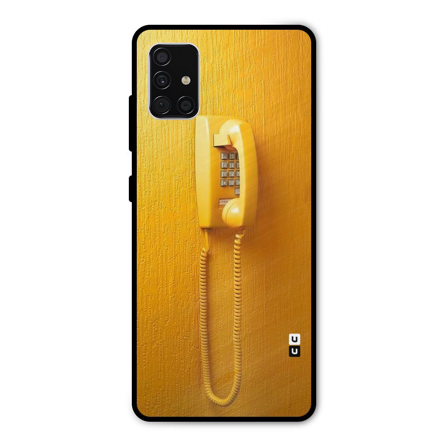 Aesthetic Yellow Telephone Metal Back Case for Galaxy A51