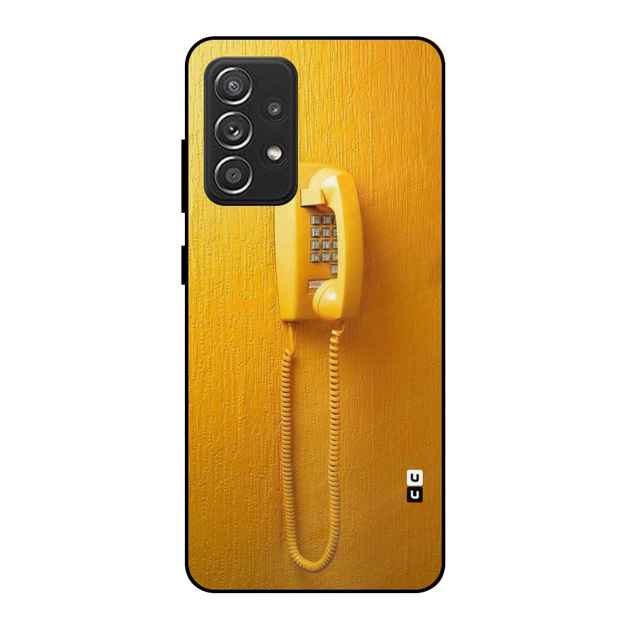 Aesthetic Yellow Telephone Metal Back Case for Galaxy A52