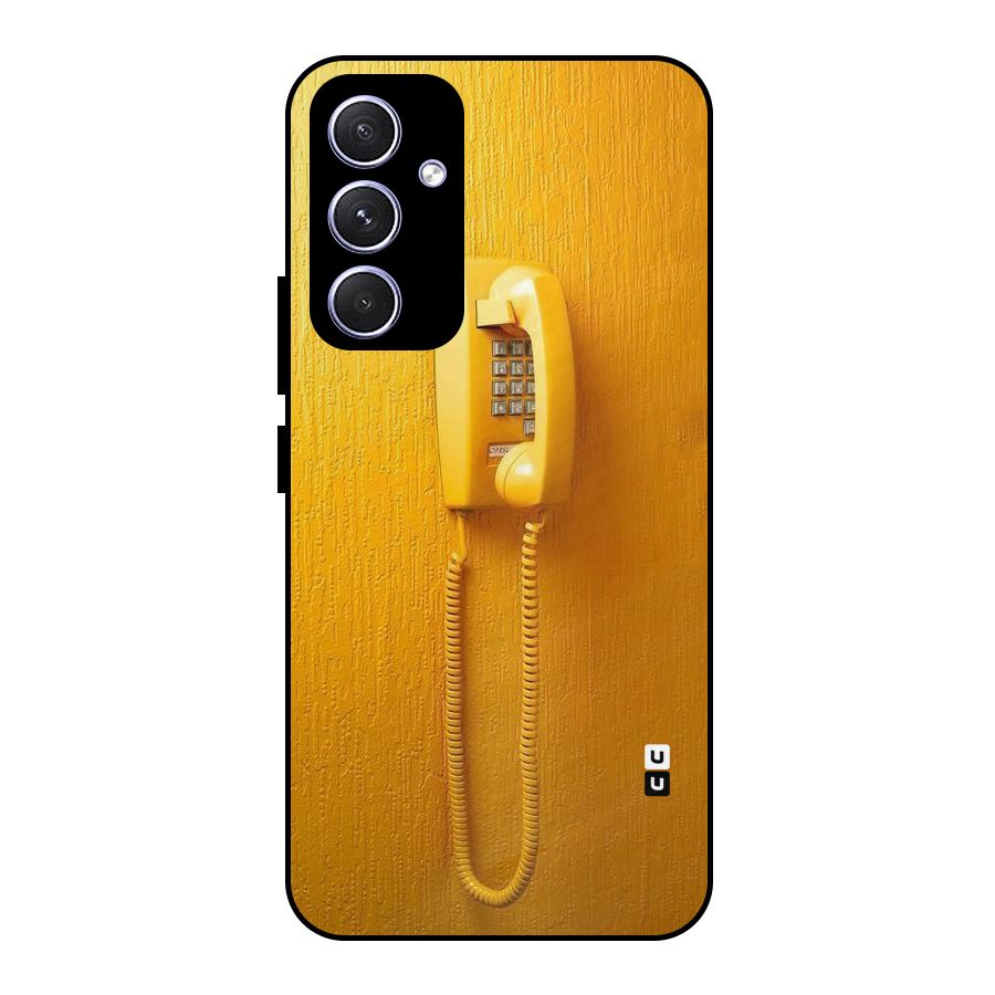 Aesthetic Yellow Telephone Metal Back Case for Galaxy A54