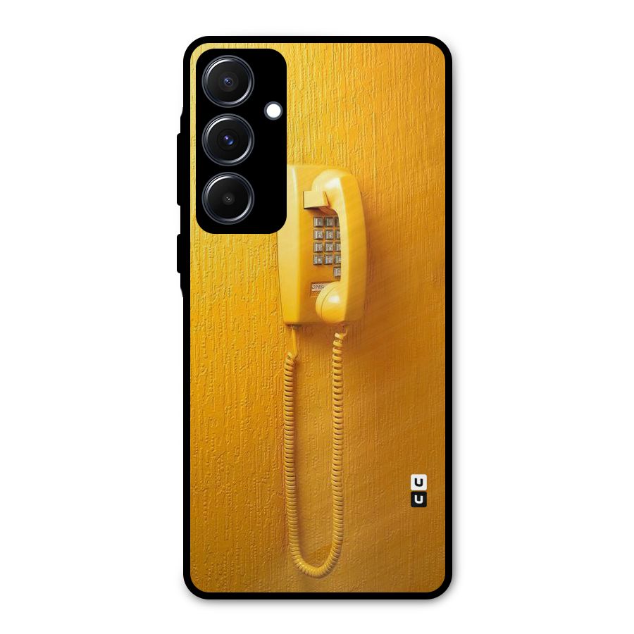 Aesthetic Yellow Telephone Metal Back Case for Galaxy A55