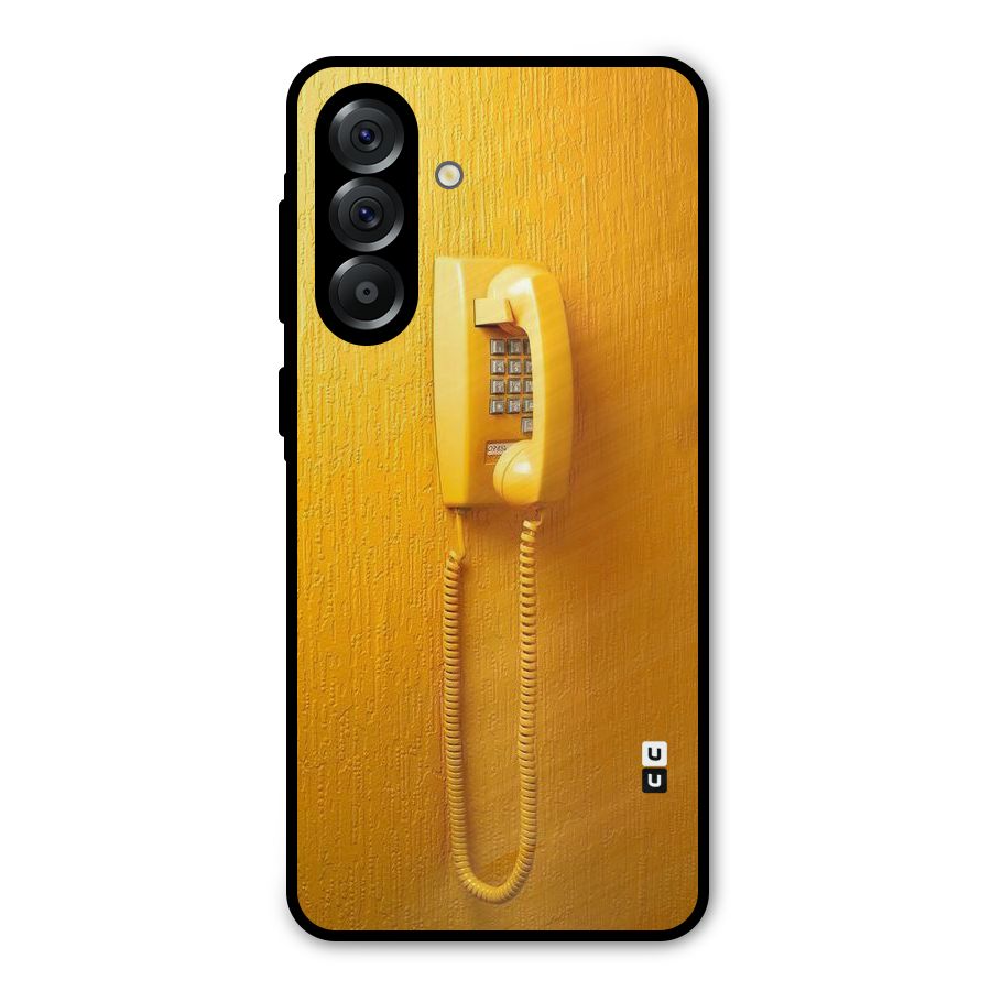 Aesthetic Yellow Telephone Metal Back Case for Galaxy A56