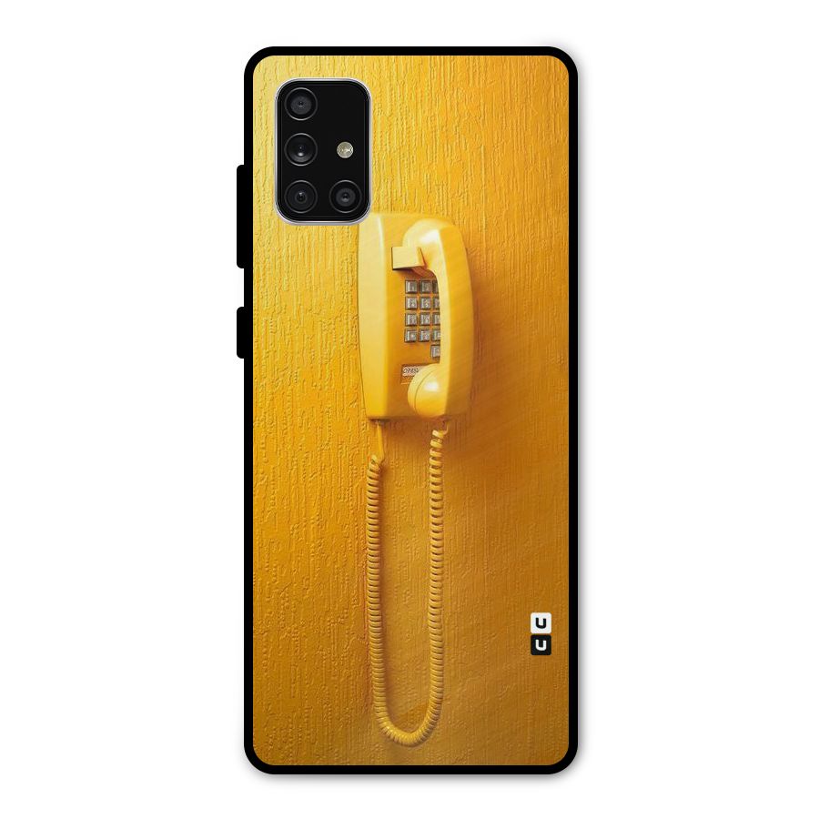 Aesthetic Yellow Telephone Metal Back Case for Galaxy A71