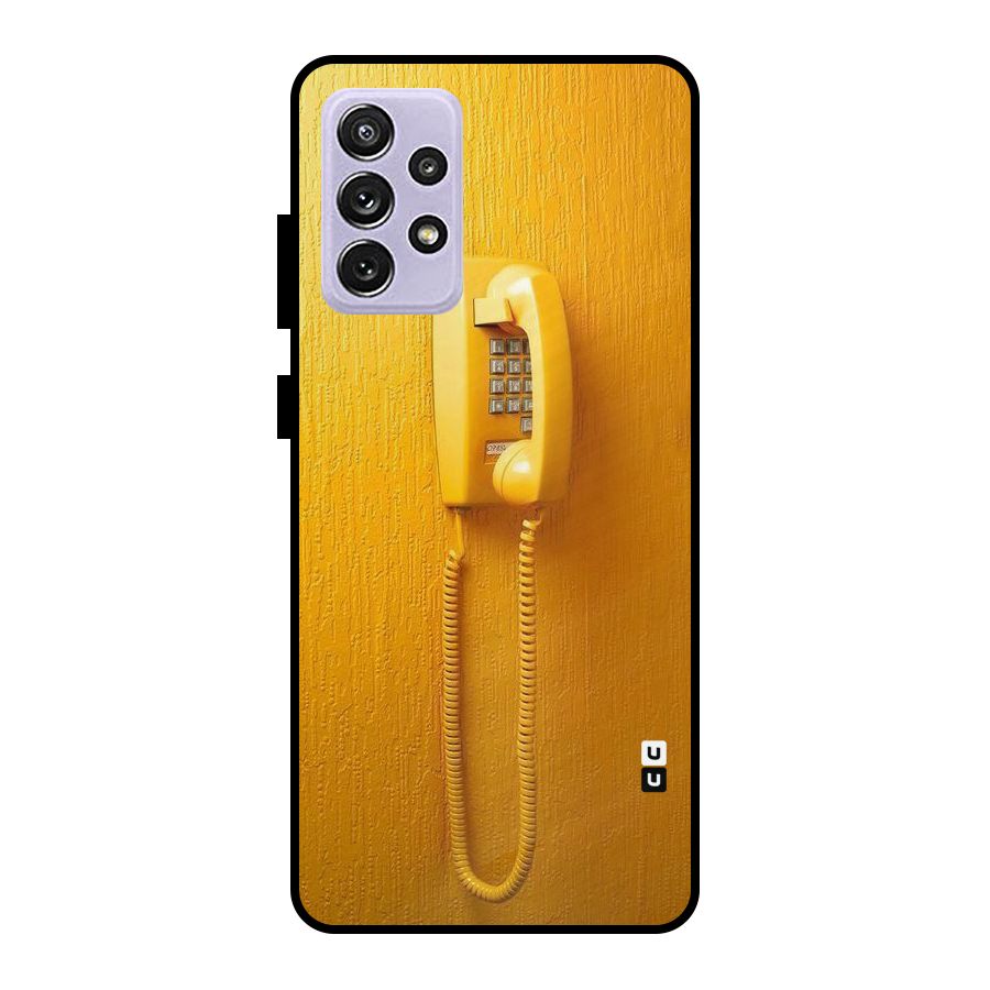 Aesthetic Yellow Telephone Metal Back Case for Galaxy A72