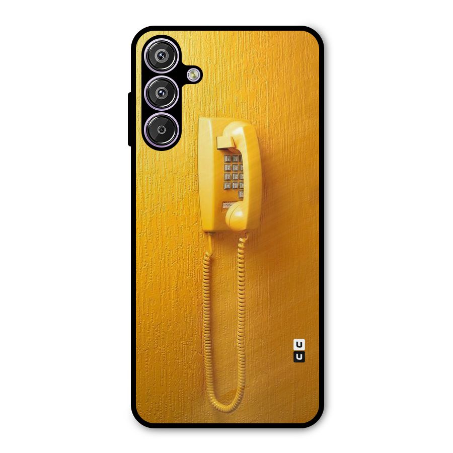 Aesthetic Yellow Telephone Metal Back Case for Galaxy F15