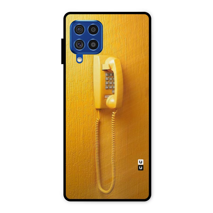 Aesthetic Yellow Telephone Metal Back Case for Galaxy F62