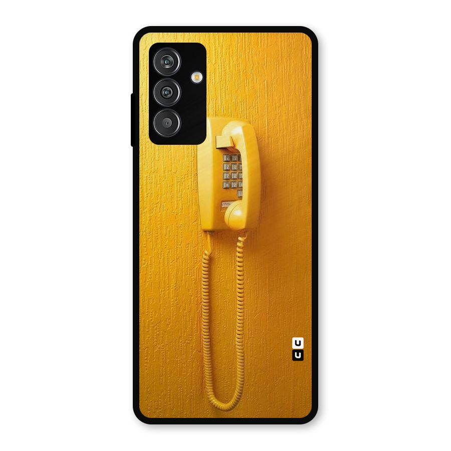 Aesthetic Yellow Telephone Metal Back Case for Galaxy M14 5G