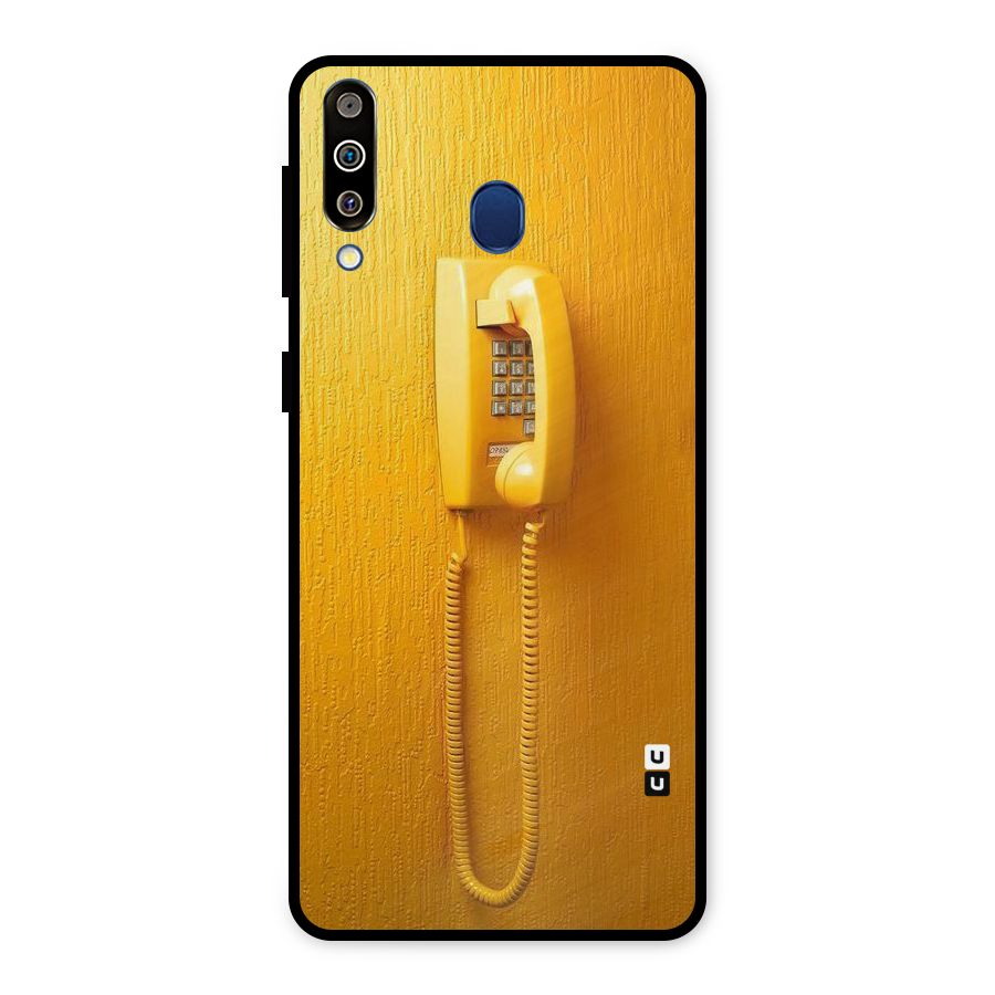 Aesthetic Yellow Telephone Metal Back Case for Galaxy M30