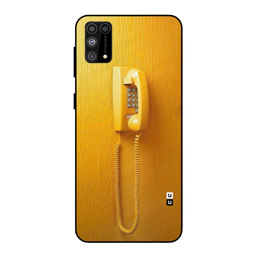 Aesthetic Yellow Telephone Metal Back Case for Galaxy M31