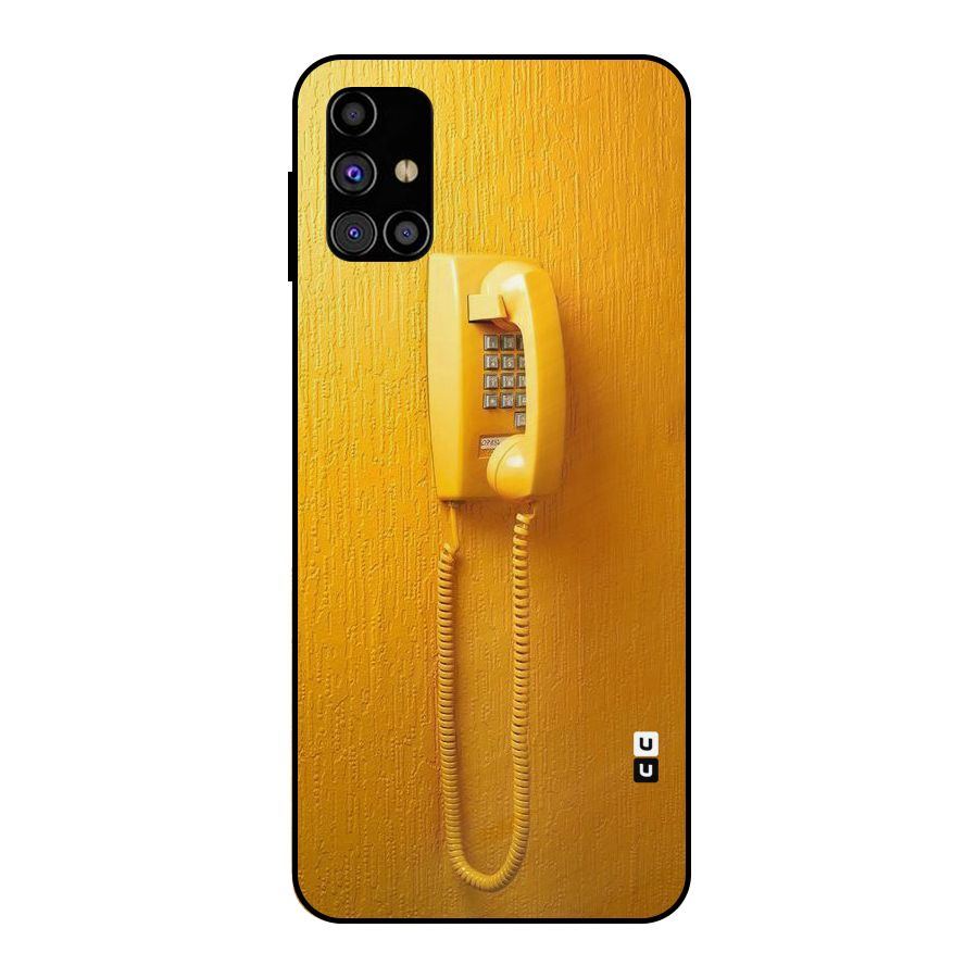 Aesthetic Yellow Telephone Metal Back Case for Galaxy M31s