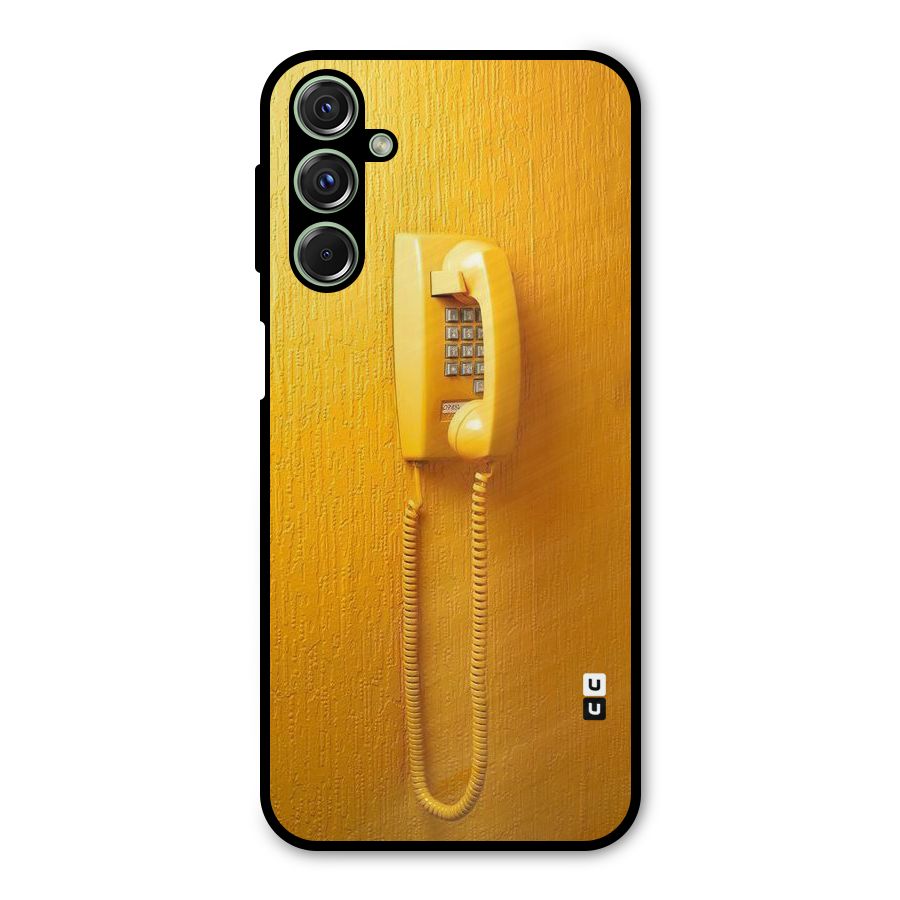Aesthetic Yellow Telephone Metal Back Case for Galaxy M34