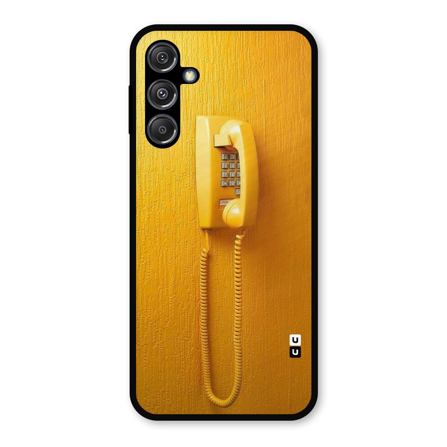 Aesthetic Yellow Telephone Metal Back Case for Galaxy M34 5G