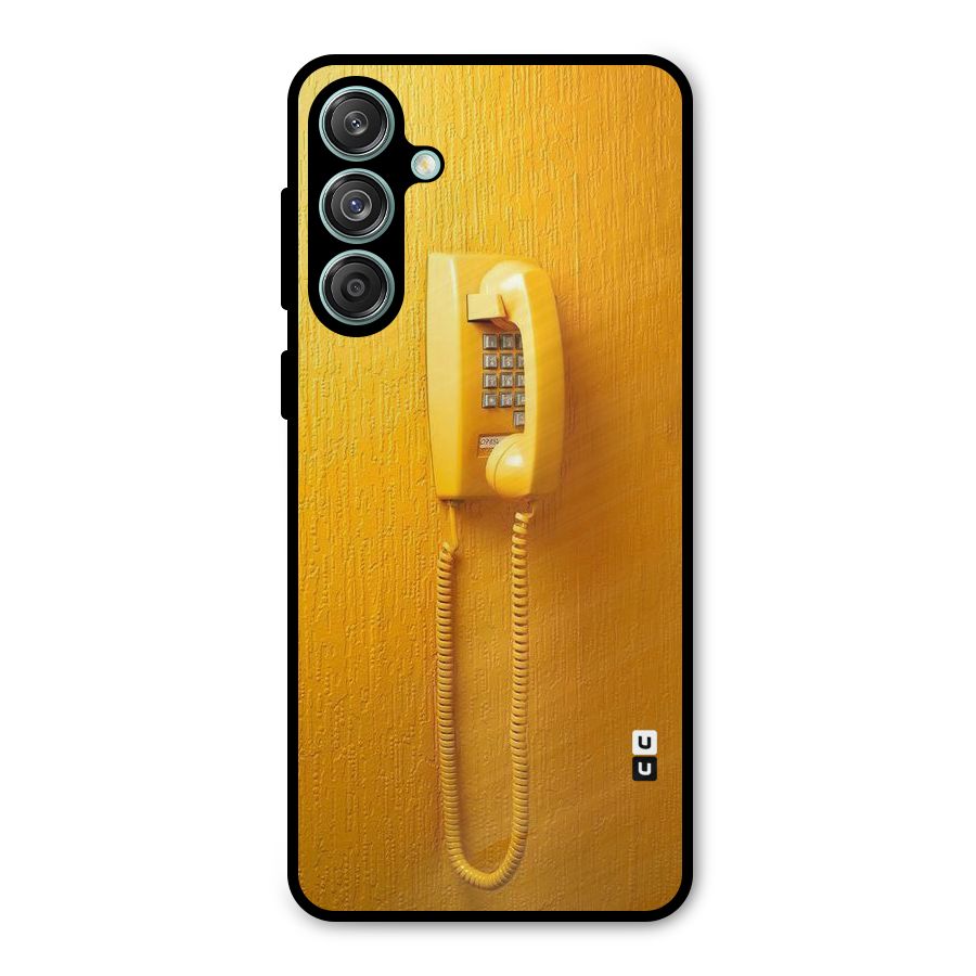 Aesthetic Yellow Telephone Metal Back Case for Galaxy M55 5G