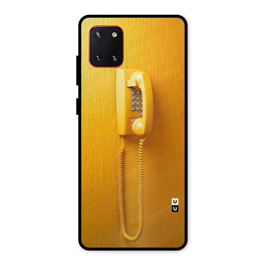 Aesthetic Yellow Telephone Metal Back Case for Galaxy Note 10 Lite
