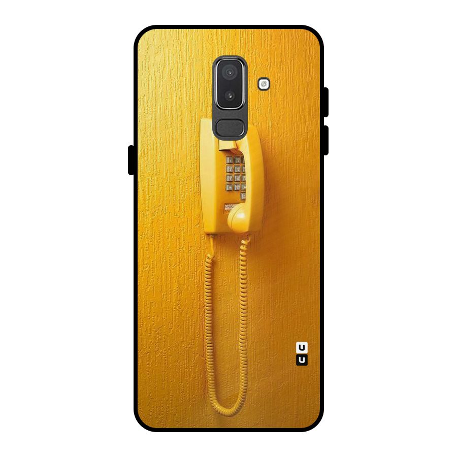 Aesthetic Yellow Telephone Metal Back Case for Galaxy On8 (2018)