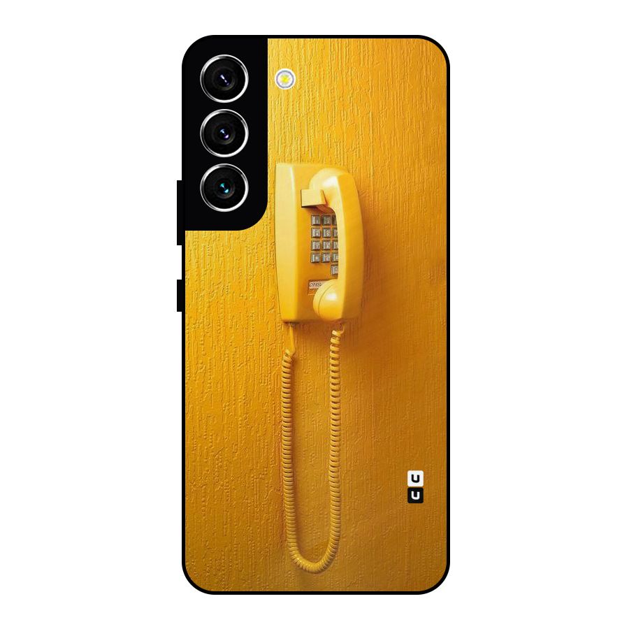 Aesthetic Yellow Telephone Metal Back Case for Galaxy S22 5G