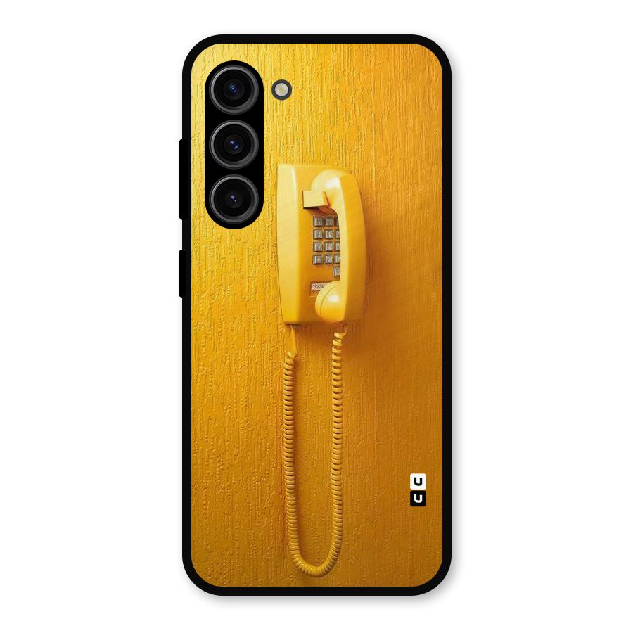 Aesthetic Yellow Telephone Metal Back Case for Galaxy S23