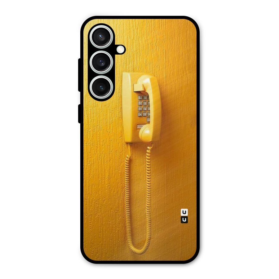 Aesthetic Yellow Telephone Metal Back Case for Galaxy S23 FE