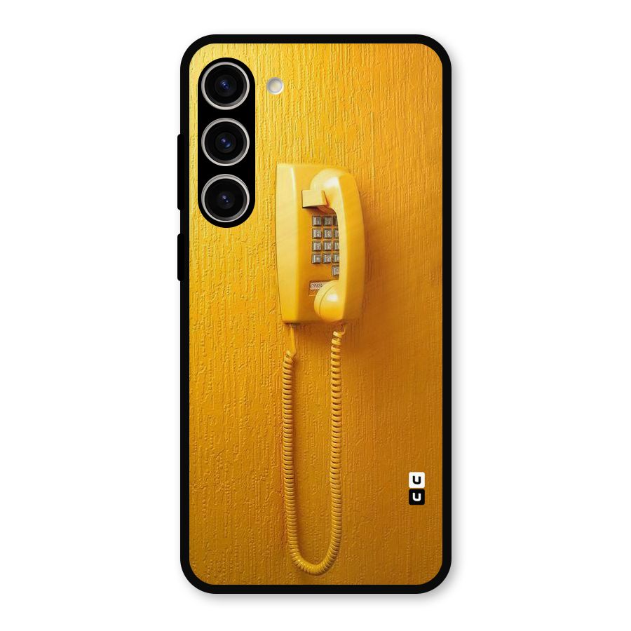 Aesthetic Yellow Telephone Metal Back Case for Galaxy S23 Plus