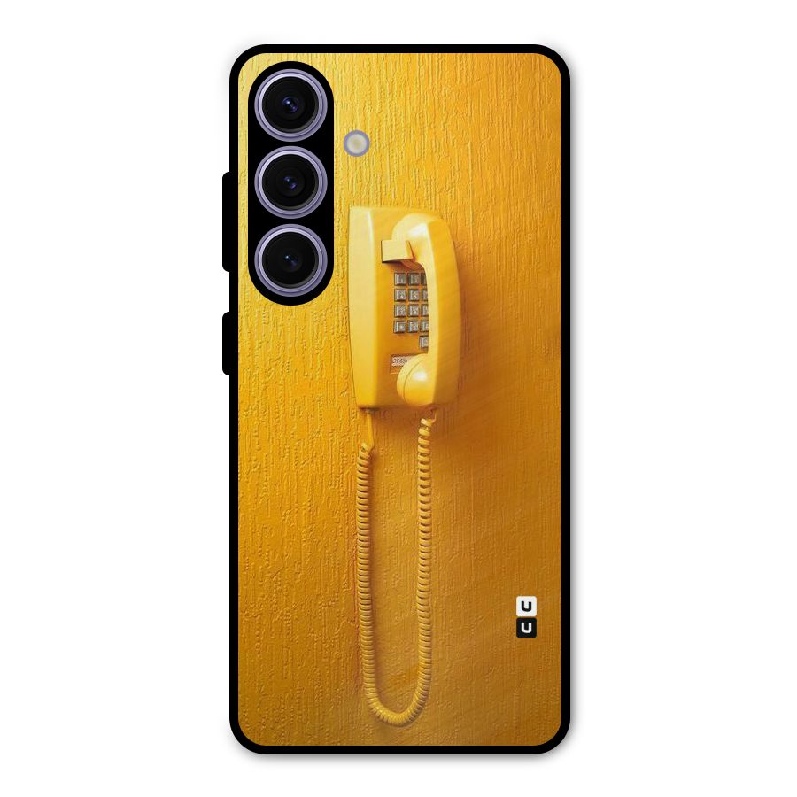 Aesthetic Yellow Telephone Metal Back Case for Galaxy S24