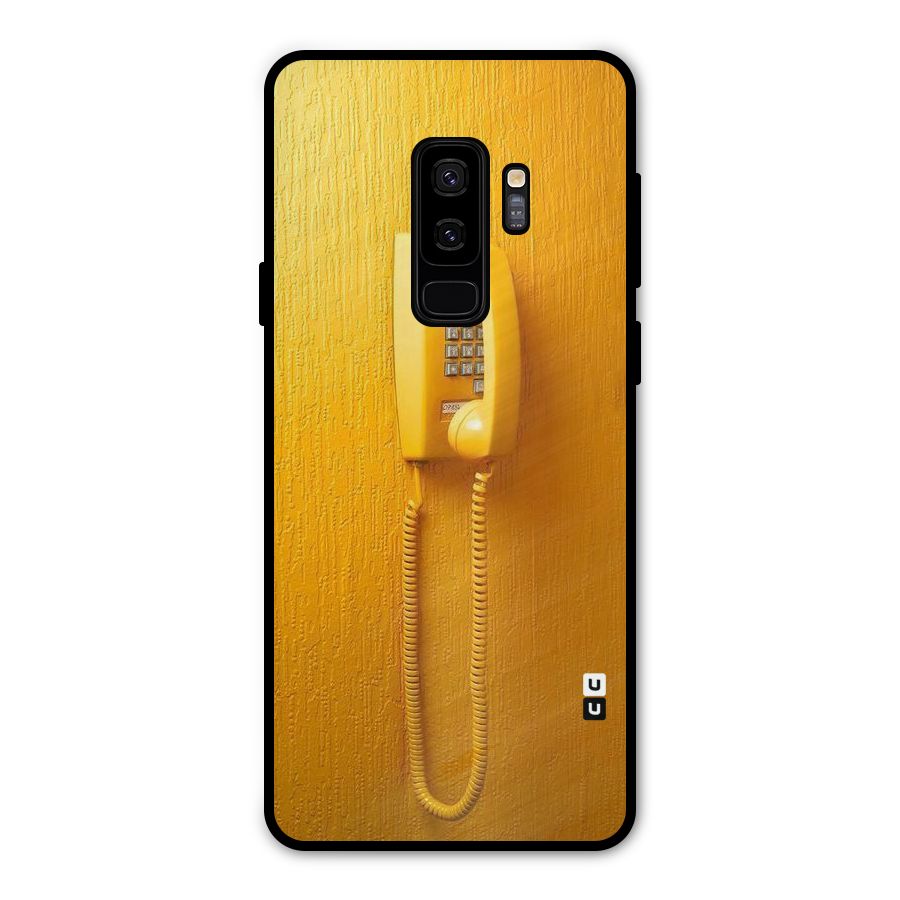 Aesthetic Yellow Telephone Metal Back Case for Galaxy S9 Plus