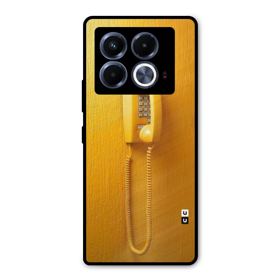 Aesthetic Yellow Telephone Metal Back Case for Infinix Note 40 5G