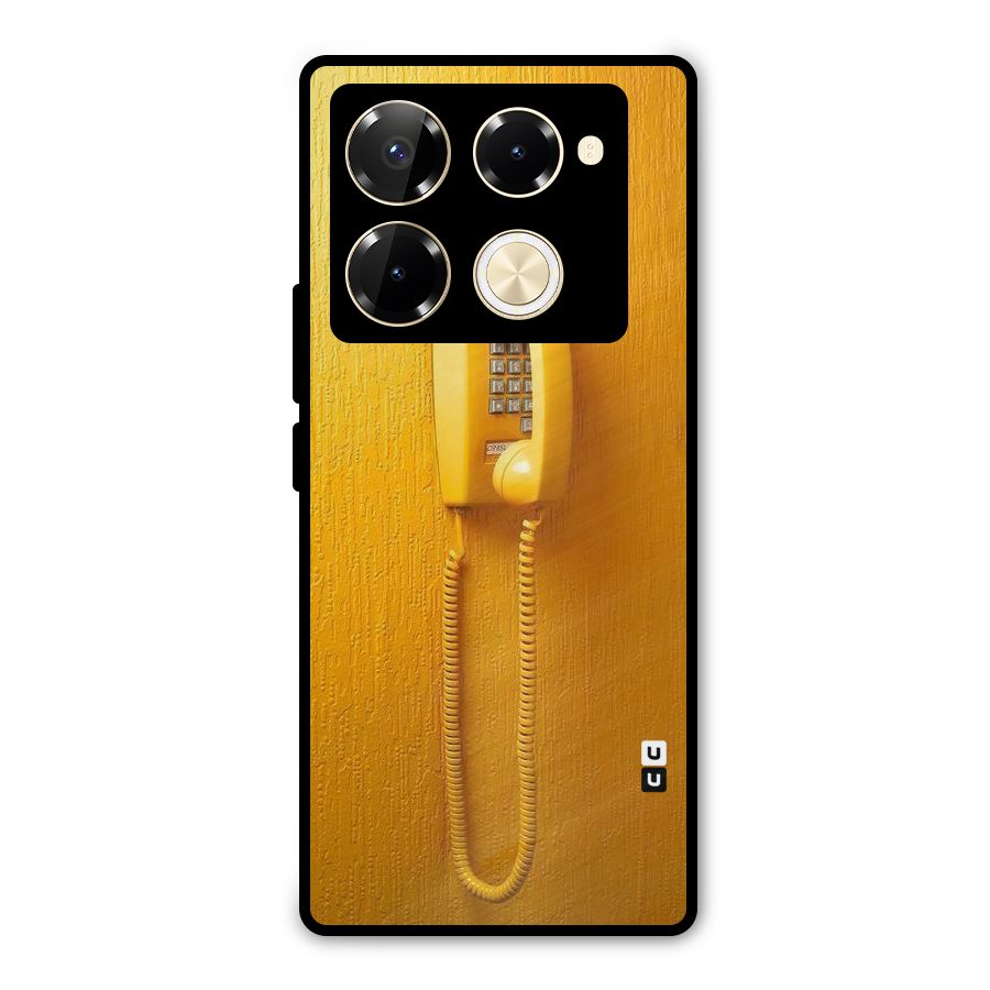 Aesthetic Yellow Telephone Metal Back Case for Infinix Note 40 Pro Plus