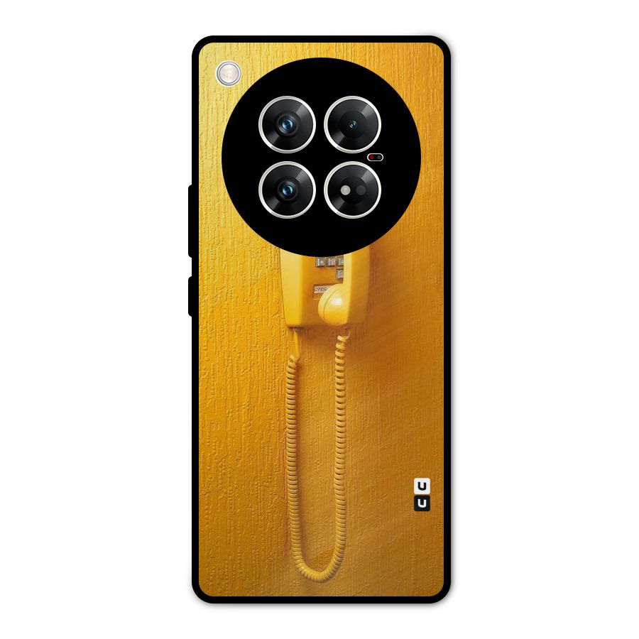 Aesthetic Yellow Telephone Metal Back Case for Infinix Zero 40 5G