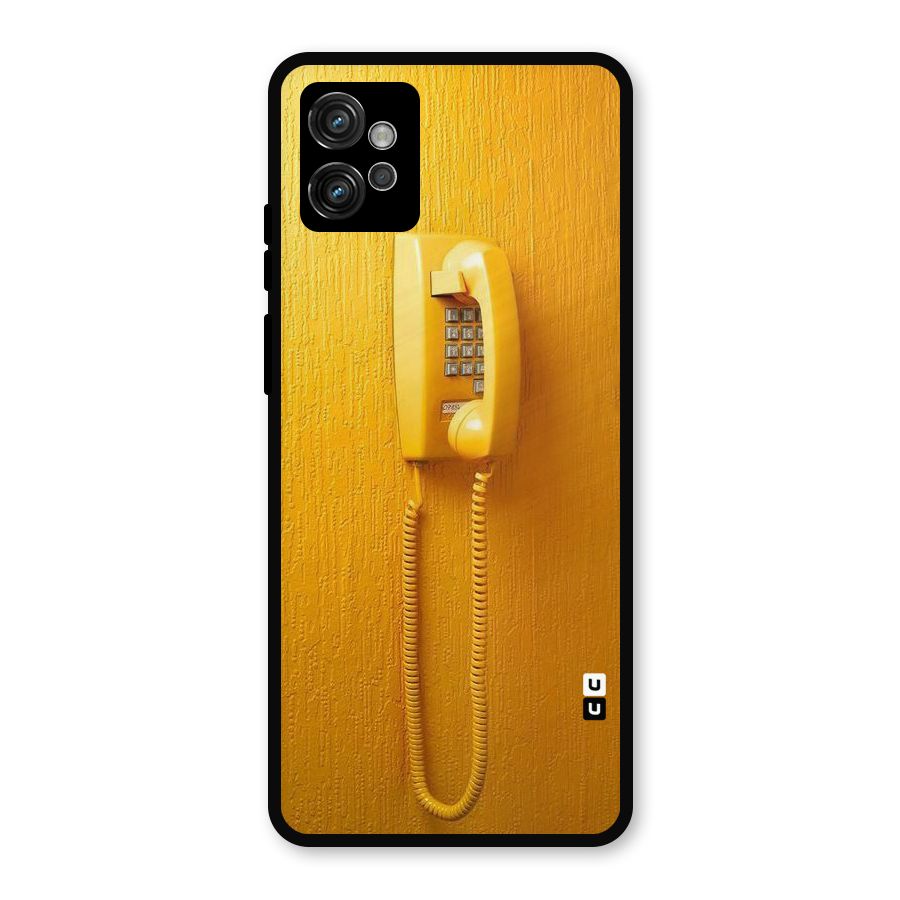 Aesthetic Yellow Telephone Metal Back Case for Moto G32