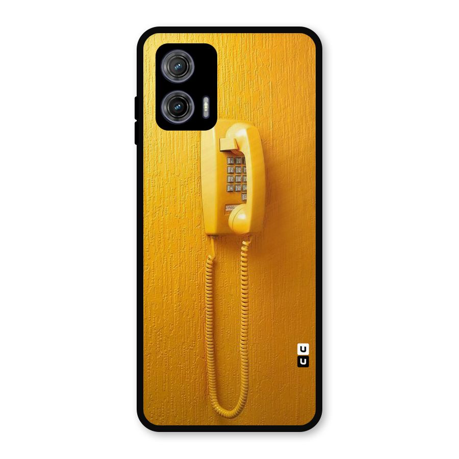 Aesthetic Yellow Telephone Metal Back Case for Moto G73