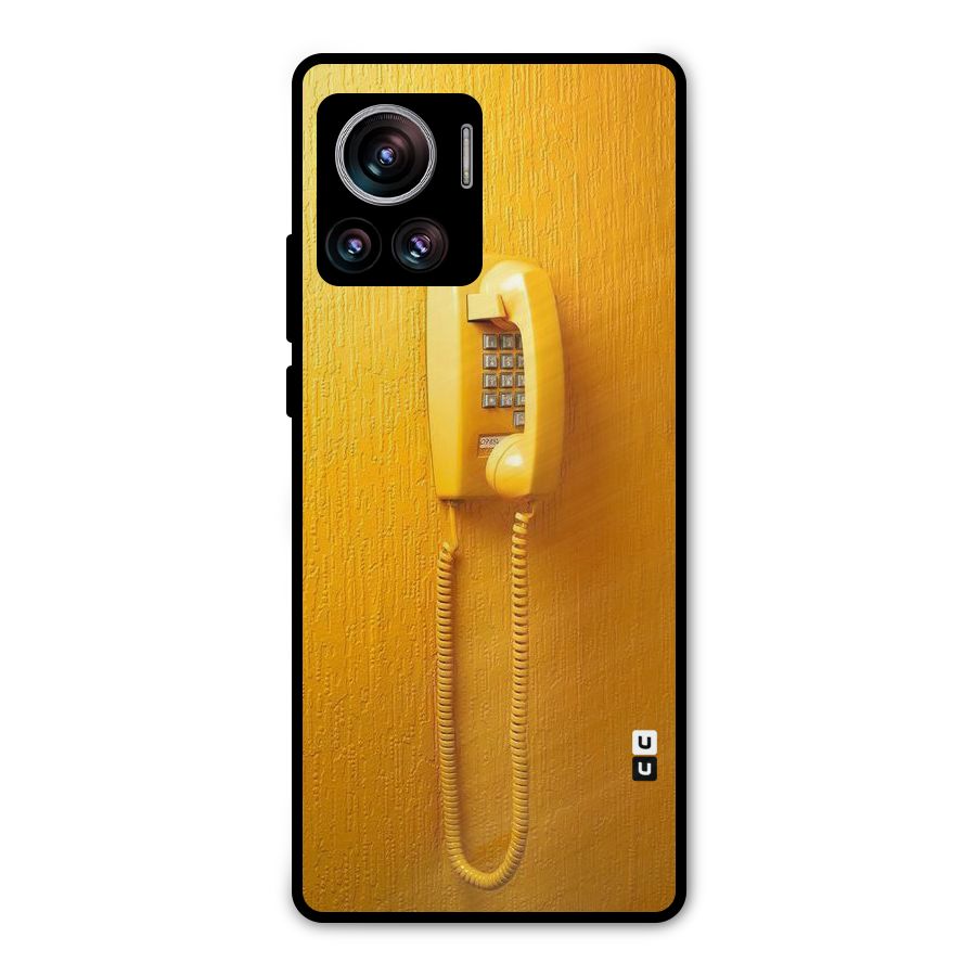 Aesthetic Yellow Telephone Metal Back Case for Motorola Edge 30 Ultra