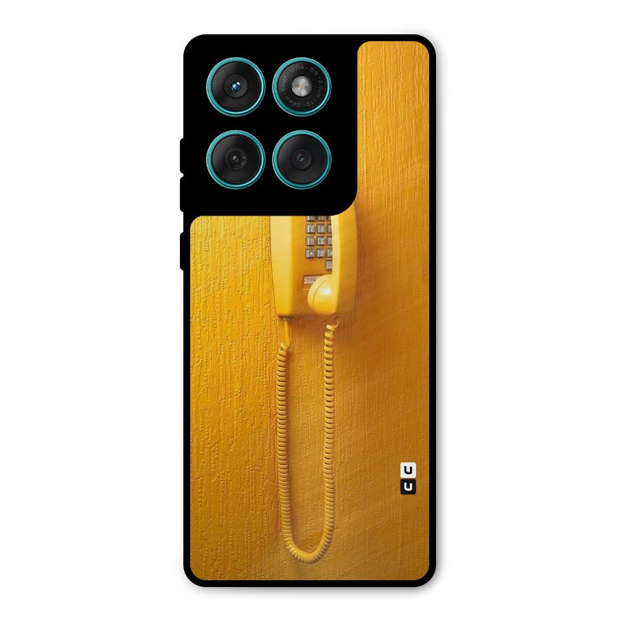Aesthetic Yellow Telephone Metal Back Case for Motorola Edge 60
