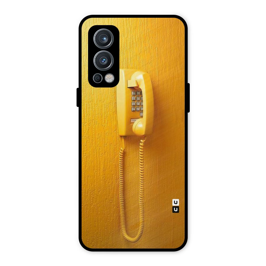 Aesthetic Yellow Telephone Metal Back Case for OnePlus Nord 2 5G