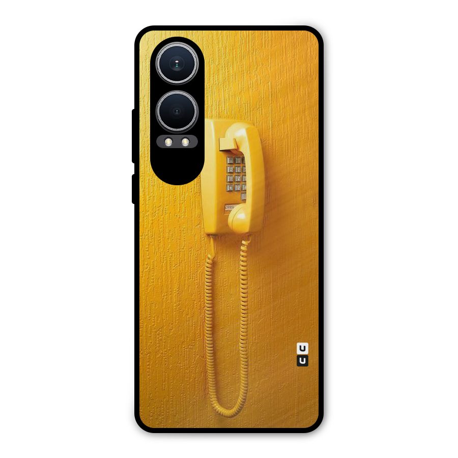 Aesthetic Yellow Telephone Metal Back Case for OnePlus Nord CE4 Lite