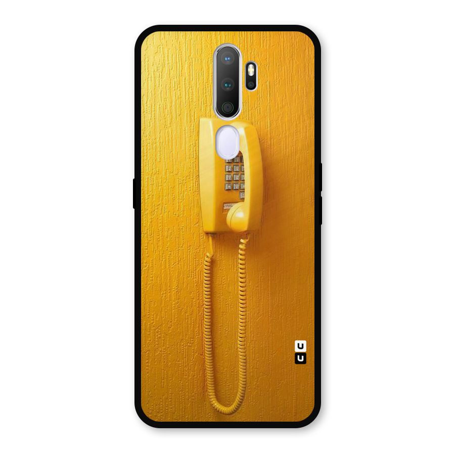 Aesthetic Yellow Telephone Metal Back Case for Oppo A9 (2020)