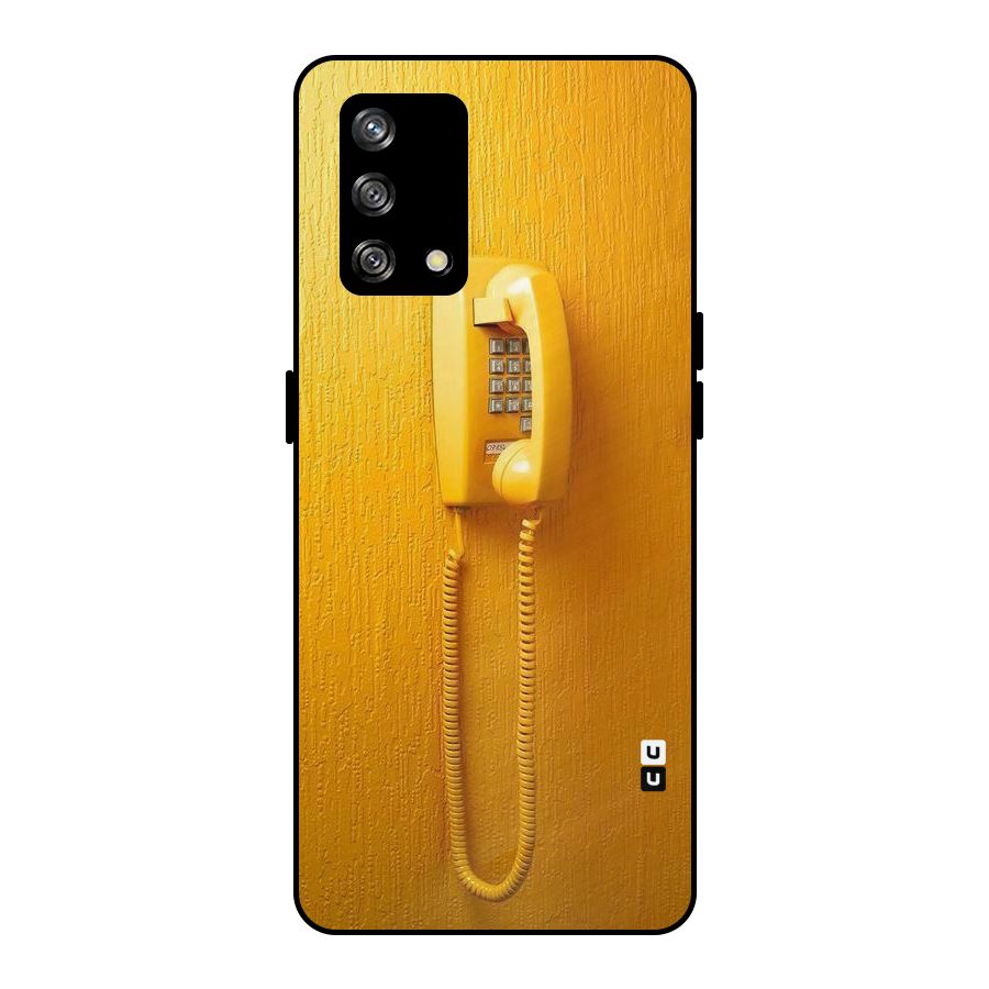 Aesthetic Yellow Telephone Metal Back Case for Oppo F19