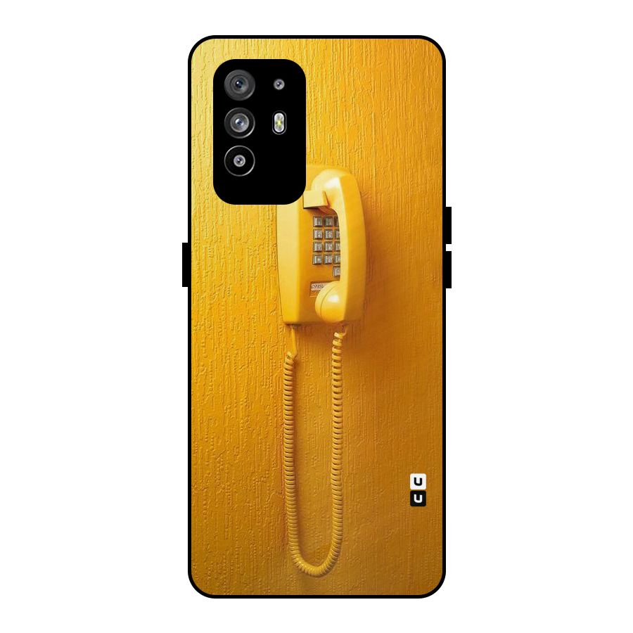 Aesthetic Yellow Telephone Metal Back Case for Oppo F19 Pro Plus 5G